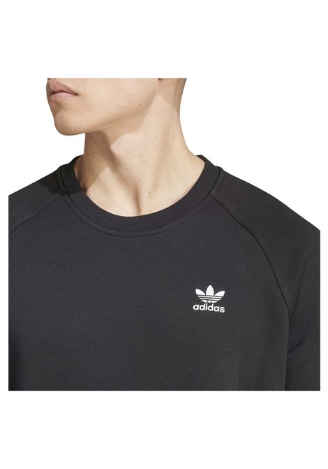 Felpa Adidas Originals Trefoil Essentials Fleece Girocollo Nero Uomo ADIDAS ORIGINALS | Felpe | IY4932-